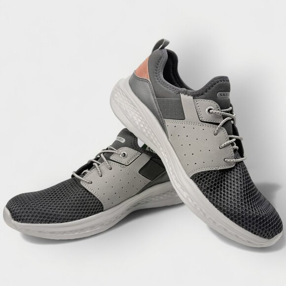 Skechers Men’s Relaxed Fit Slade Raymar Black Gray Sneaker Size 10 Vegan Shoes - Picture 7 of 14